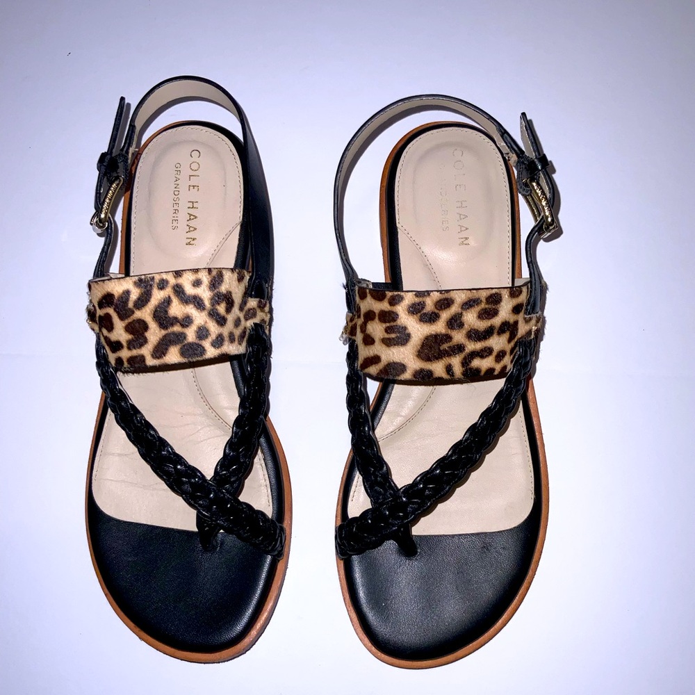 Cole Haan Grand Leather and Hide Sandals Size 6.5 B